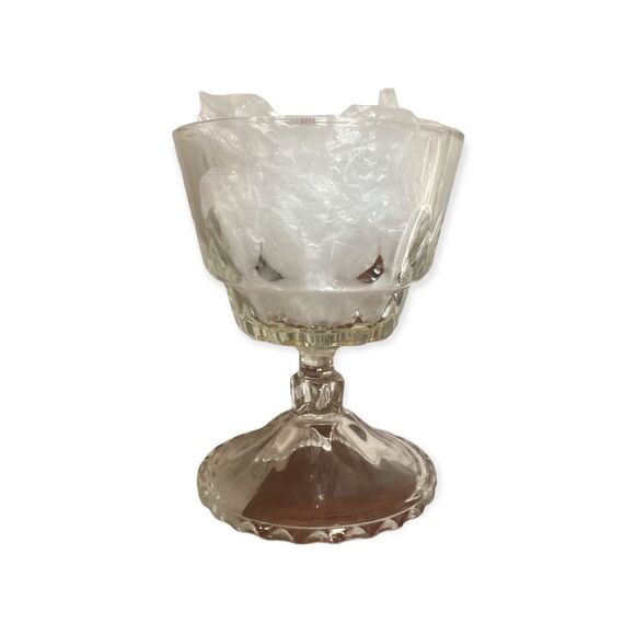 Vintage Bryce Almond Thumbprint Open Compote 6 1/2” Tall - Picture 1 of 4